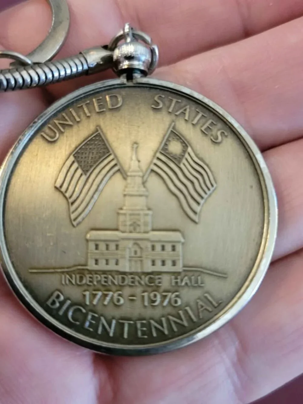 Vintage Keychain United States Bicentennial Commemorative Medal